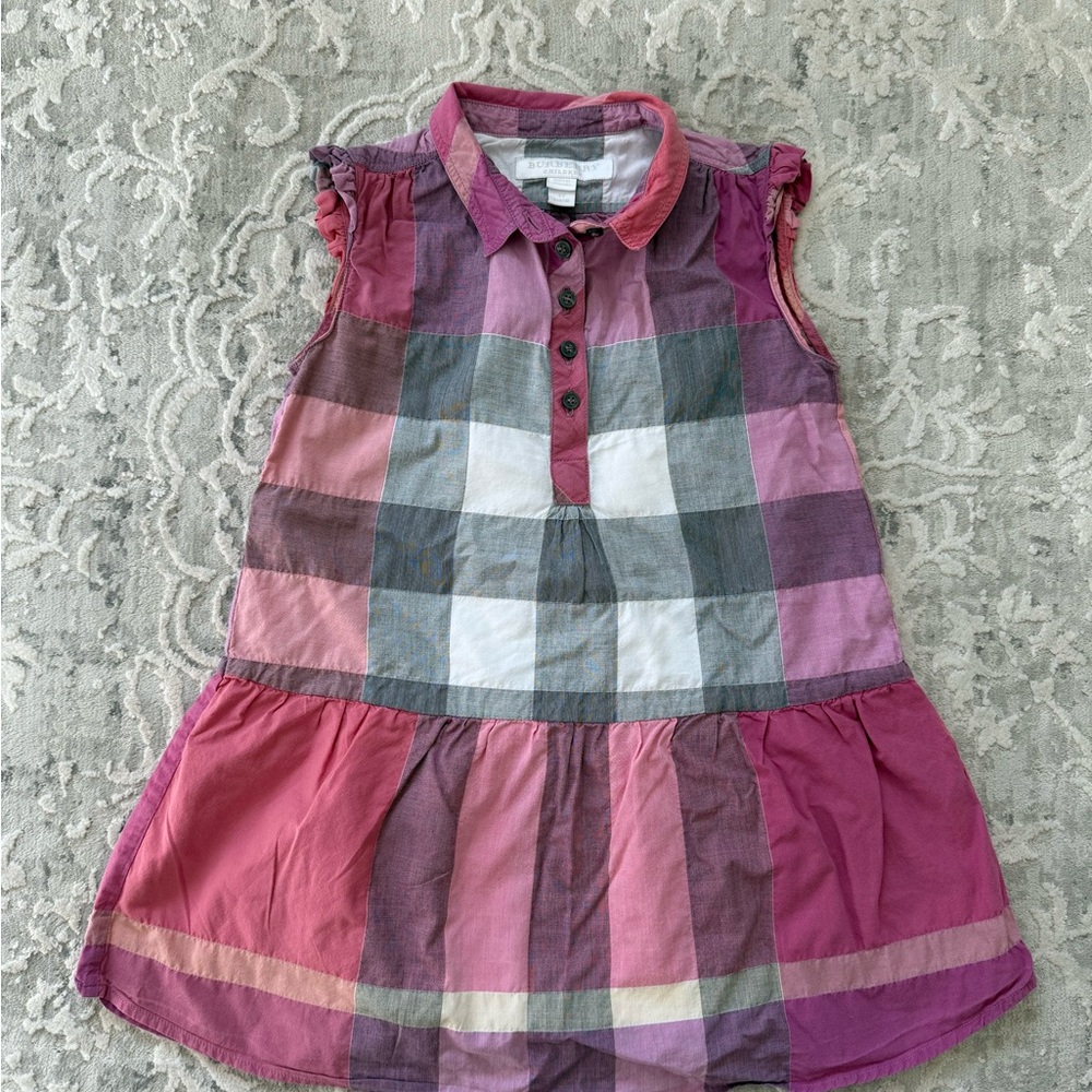 Plaid Sleeveless Dress in Pink and Purple